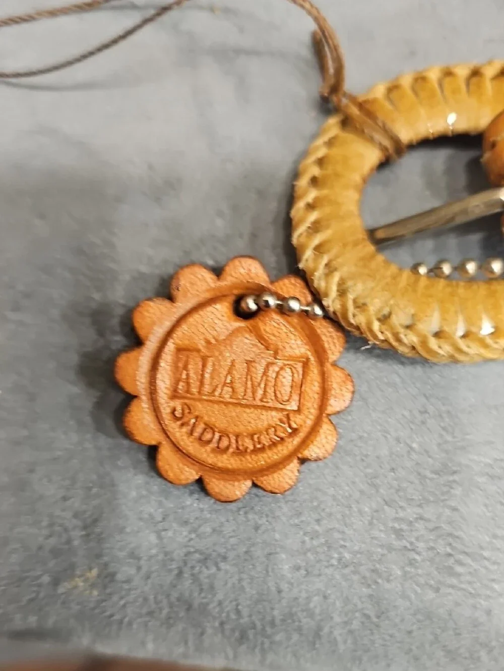 Alamo Saddlery Leather Belt Western Harness Braided Rawhide 36-40 Cowgirl Cowboy